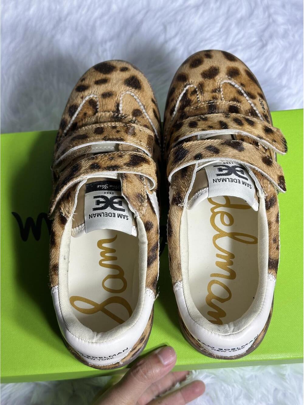 Sam Edelman Talia Brown Leo Print Sneakers Size 6 - Picture 6 of 9